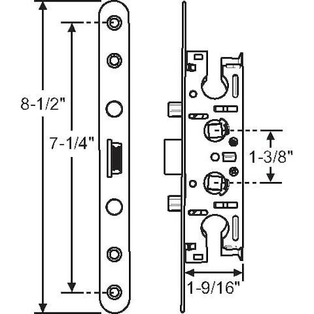 Strybuc Pella Storm Door Mortise Lock 19-504BR